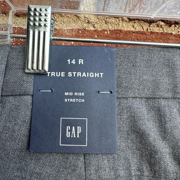Gap Women's Mid Rise Stretch True Straight Pants Gray Size 14R NWT - Picture 2 of 5